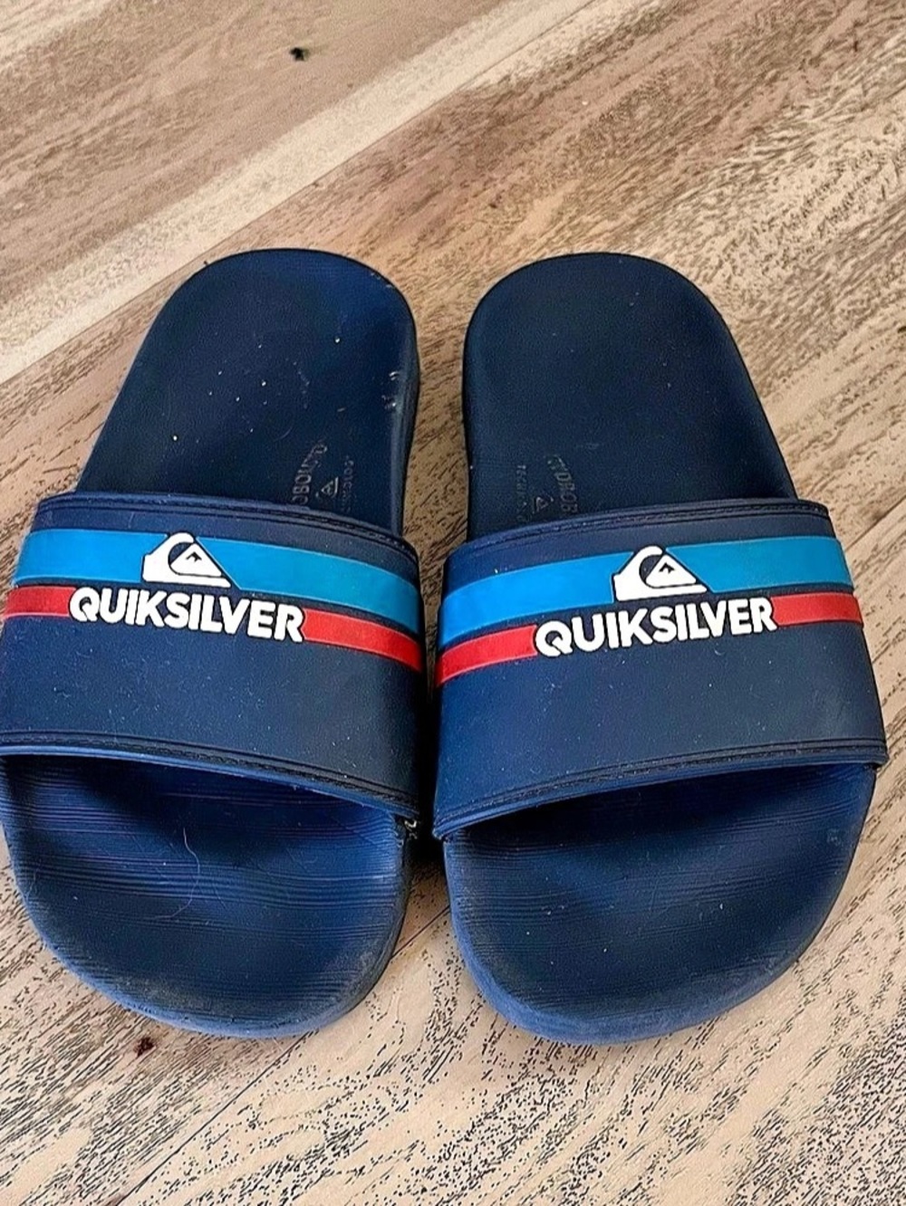 Quiksilver Rivi Slide Sandals Men's Blue & Red Color Block